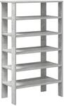 vidaXL Schuhregal Betongrau 61x32x105 cm Holzwerkstoff 859863