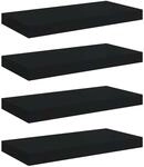 vidaXL Schweberegale 4 Stk Schwarz 50x23x3,8 cm MDF 323831