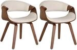 CLP 2er Set Esszimmerstuhl Foley eiche/creme/Stoff