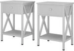 Vicco Nachttisch Keno Wei&szlig; 40 x 55 2er Set
