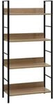 vidaXL B&uuml;cherregal 4 Regalb&ouml;den Eiche 60x27,6x124,5 cm Holzwerkstoff 288223
