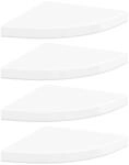 vidaXL Eck-Schweberegale 4 Stk Hochglanz-Wei&szlig; 35x35x3,8 cm MDF 323909