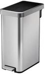 PROREGAL Modern Designter Treteimer Aus Geb&uuml;rstetem Edelstahl 45 Liter 65 x 28...