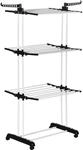 HOMCOM W&auml;schest&auml;nder mit Rollen 4 Ebenen Ausziehbar Stahl Schwarz 73x45,5x177cm