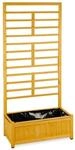 Relaxdays Rankgitter mit Pflanzkasten Holz Natur Sichtschutz 171 cm x 71 cm x 31,5 cm