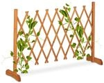 Relaxdays Rankgitter Tannenholz Orange Ausziehbar 73 cm x 28 cm x 23 cm bis 180 cm