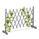 Relaxdays Rankgitter Tannenholz Grau Ausziehbar 73 cm x 28 cm x 23 cm bis 185 cm 0,9