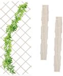 Relaxdays Rankgitter 3er Set Tannenholz Wei&szlig; Ausziehbar Wandmontage 180 cm x 90 cm x