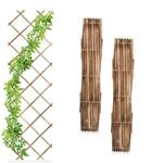 Relaxdays Scherengitter 3er Set Tannenholz Braun Ausziehbar 180 cm x 60 cm x 1,5 cm