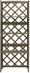 vidaXL Spalier mit Ablagen Grau 55x30x140 cm Massivholz Tanne