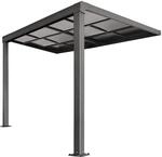 Juskys Terrassendach Jakarta 3x3m mit Polycarbonatplatten Dunkelgrau