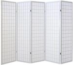 Homestyle4u 5-tlg. Paravent in Wei&szlig; 220x175 cm 262