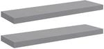 vidaXL Schweberegale 2 Stk Grau 80x23,5x3,8 cm MDF 323857
