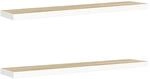 vidaXL Schweberegale 2 Stk Eichen-Optik und Wei&szlig; 120x23,5x3,8 cm MDF 326586