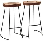 vidaXL Barhocker 2 Stk Dunkelbraun 44x37,5x78 cm 358923