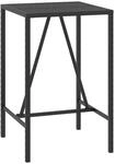 vidaXL Bartisch mit Glasplatte Schwarz 70x70x110 cm Poly Rattan 362586