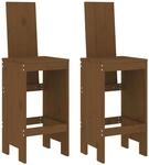 vidaXL Barhocker 2 Stk. Honigbraun 40x42x120 cm Massivholz Kiefer