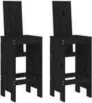 vidaXL Barhocker 2 Stk. Schwarz 40x42x120 cm Massivholz Kiefer
