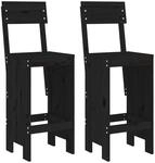 vidaXL Barhocker 2 Stk. Schwarz 40x48,5x115,5cm Massivholz Kiefer