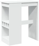 vidaXL Bartisch mit Regal Wei&szlig; 90x47,5x103,5 cm Holzwerkstoff 854337