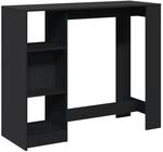 vidaXL Bartisch mit Regal Schwarz 124x46x103,5 cm Holzwerkstoff 854392