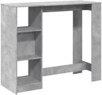 vidaXL Bartisch mit Regal Betongrau 124x46x103,5 cm Holzwerkstoff 854394