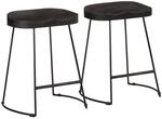 vidaXL Barhocker 2 Stk Schwarz 46x38x52 cm Mango Massivholz 4013529