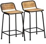 vidaXL Barhocker 2 Stk 46x35,5x80 cm Raues Mango Massivholz 4013530
