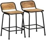 vidaXL Barhocker 2 Stk 46x35,5x70 cm Raues Mango Massivholz 4013534