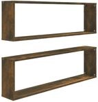 vidaXL Wandregale 2 Stk R&auml;uchereiche 100x15x30 cm Holzwerkstoff 815906