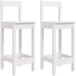 vidaXL Barst&uuml;hle 2 Stk Wei&szlig; 40x41,5x112 cm Massivholz Kiefer 822143
