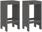 vidaXL Barhocker 2 Stk. Grau 40x36x75 cm Massivholz Kiefer