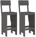 vidaXL Barhocker 2 Stk. Grau 40x48,5x115,5 cm Massivholz Kiefer