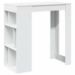 vidaXL Bartisch mit Regal Wei&szlig; 102x50x103,5 cm Holzwerkstoff 854355