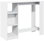 vidaXL Bartisch mit Regal Wei&szlig; 124x46x103,5 cm Holzwerkstoff 854391