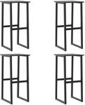 vidaXL Barhocker 4 Stk. Schwarz 38x38x80 cm Pulverbeschichteter Stahl