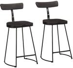 vidaXL Barhocker 2 Stk Schwarz 49x43x88 cm Mango Massivholz 4013516