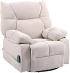 HOMCOM Relaxsessel mit Massagefunktion Elektrisch Drehbar mit Federsystem Beige