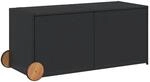 vidaXL Gartentruhe mit Rollen Schwarz 283L Poly Rattan
