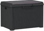 vidaXL Gartentruhe mit Sitzkissen Anthrazit 125 L PP