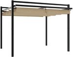 vidaXL Gartenpavillon mit Ausziehbarem Dach Taupe 3x3 m Aluminium