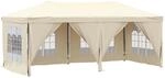 vidaXL Partyzelt Faltbar mit Seitenw&auml;nden Creme 3x6 m Modell 1