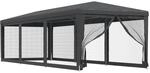 vidaXL Partyzelt mit 8 Mesh-Seitenw&auml;nden Anthrazit 3x9 m HDPE