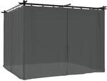 vidaXL Pavillon mit Vorh&auml;ngen Anthrazit 3x3 m Stahl