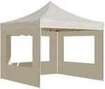 vidaXL Profi-Partyzelt Faltbar mit W&auml;nden Aluminium 3x3 m Creme