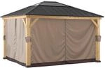 Sunjoy Zedernholz Gazebo Vorhang 335 cm x 393 cm Khaki