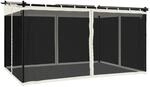 vidaXL Pavillon mit Netzw&auml;nden Creme 4x3 m Stahl