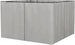 Outsunny Gazebo Ersatzvorhang Polyester Hellgrau 302L x 205B cm