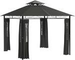 Outsunny Pavillon Metall Polyester Dunkelgrau 295L x 295B x 285H cm