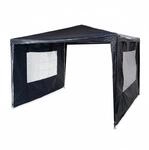 Relaxdays Pavillon Metall Blau Wasserabweisend mit 2 Seitenteilen 3 x 3 m 6,8 kg